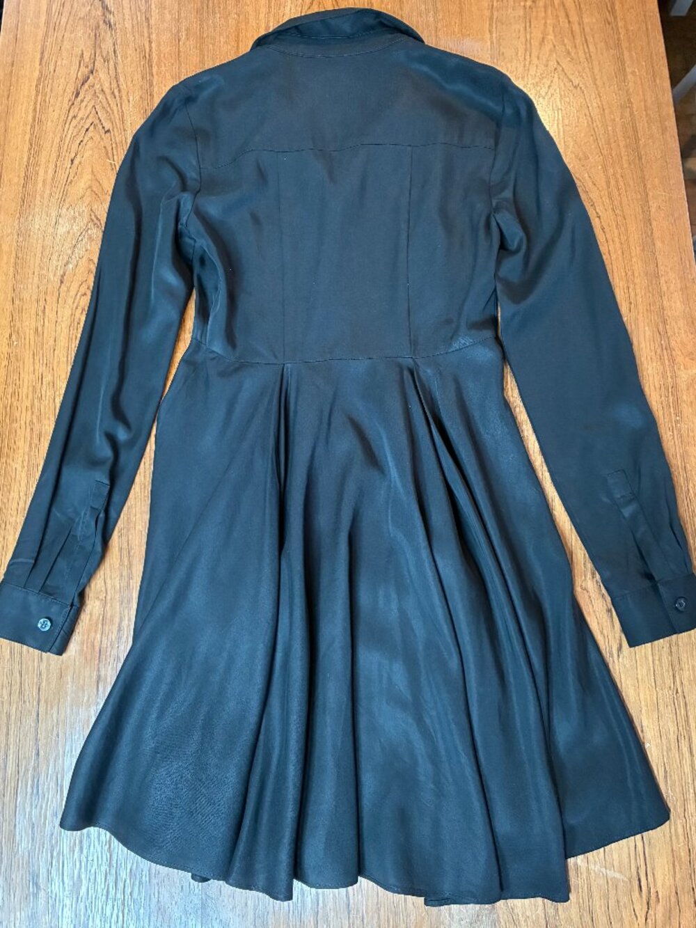 Marc Jacobs Black Shirt Dress with A-line Hemline, Size 6 - Picture 6 of 7